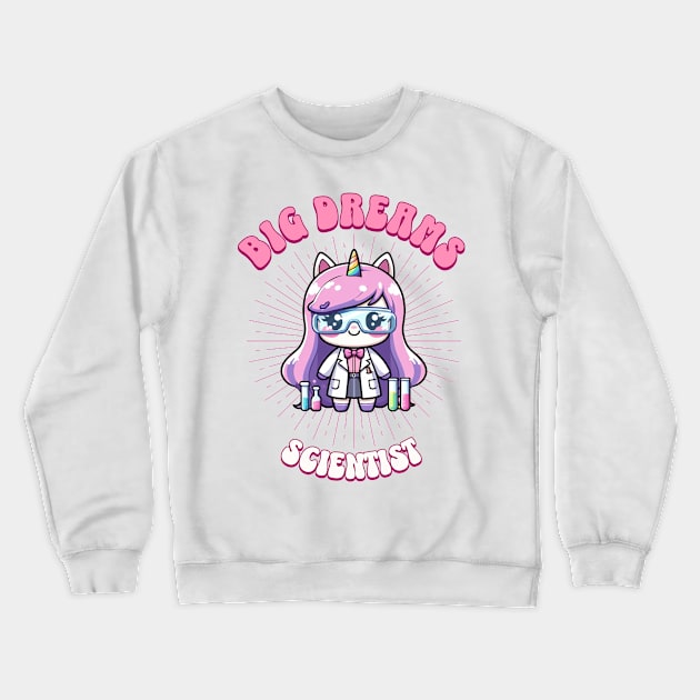 Big Dreams Scientist Unicorn | Dream Big! Crewneck Sweatshirt by Pink & Pretty